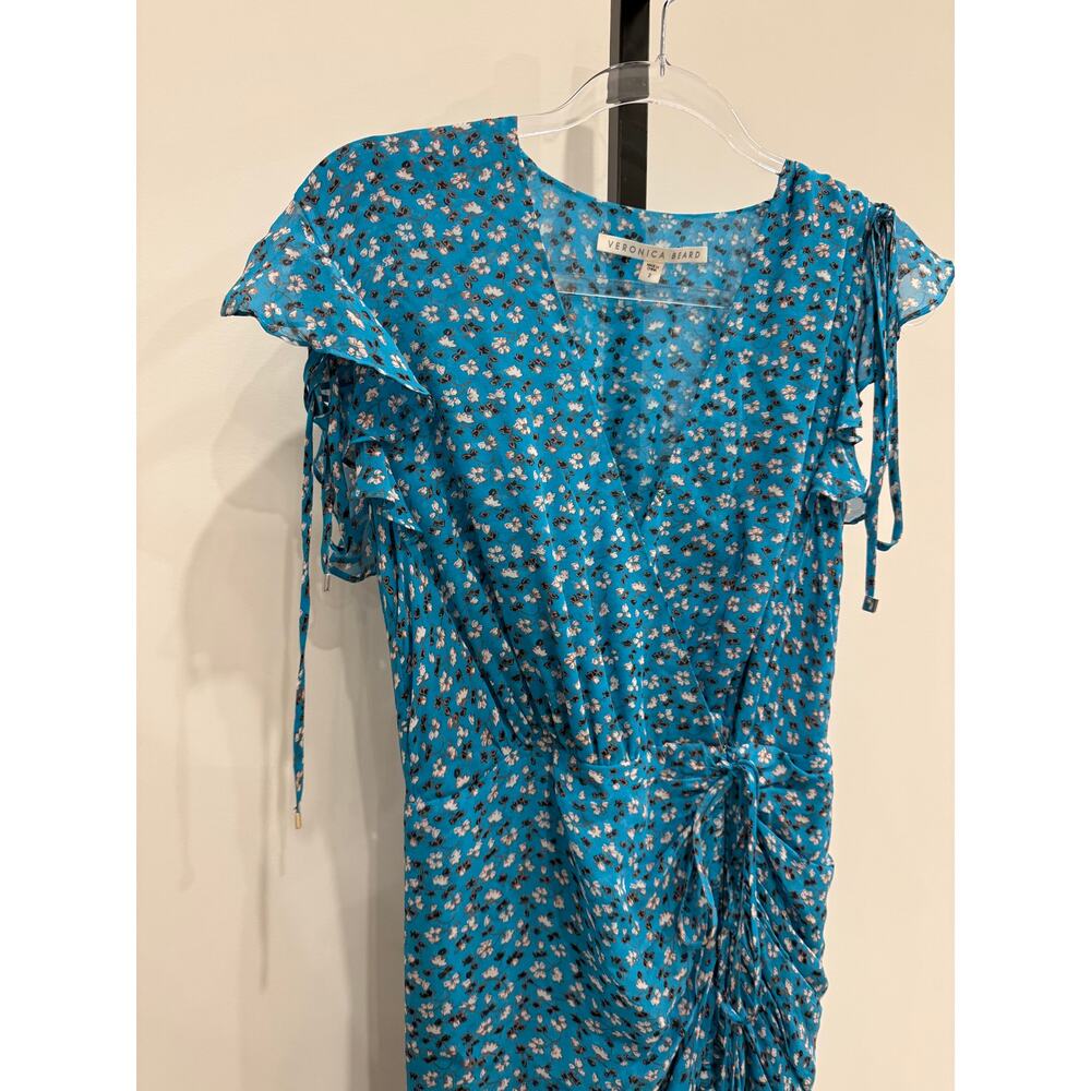 Veronica Beard Samara Floral Print Silk Ruched Maxi Dress  - US 2 - Picture 3 of 8